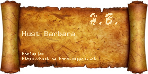 Hust Barbara névjegykártya